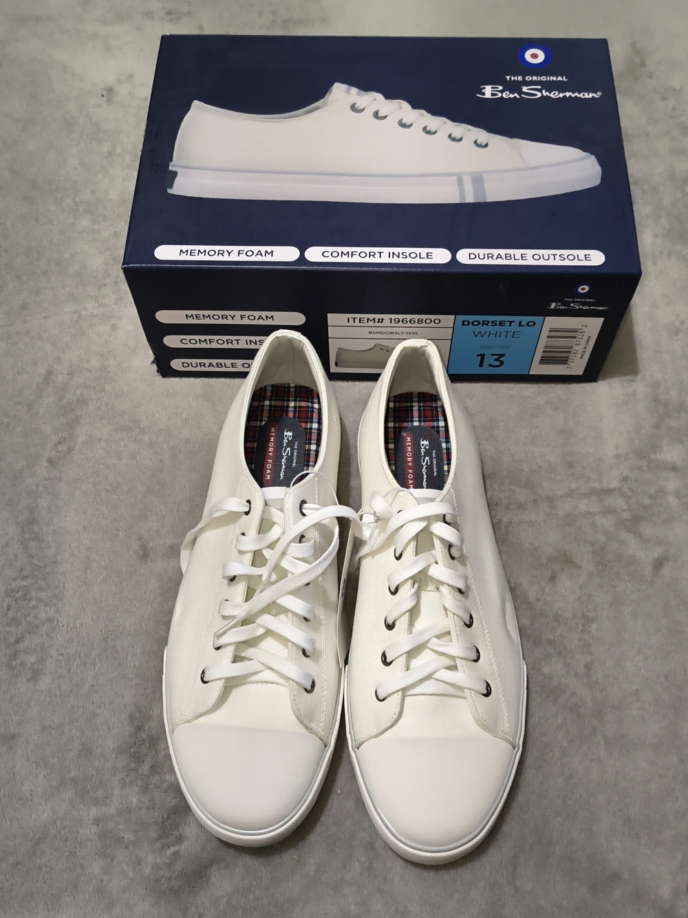 Ben Sherman White Low-Top Canvas Sneakers